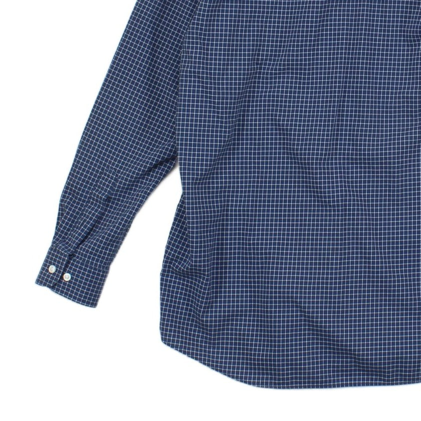 Mens Check Shirt Button Down Slightly Fitted Cotton
