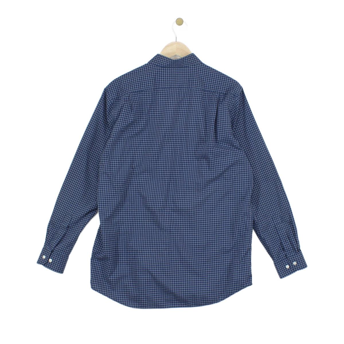 Mens Check Shirt Button Down Slightly Fitted Cotton