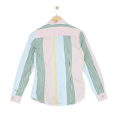 Womens Striped Shirt Long Sleeve Fitted
