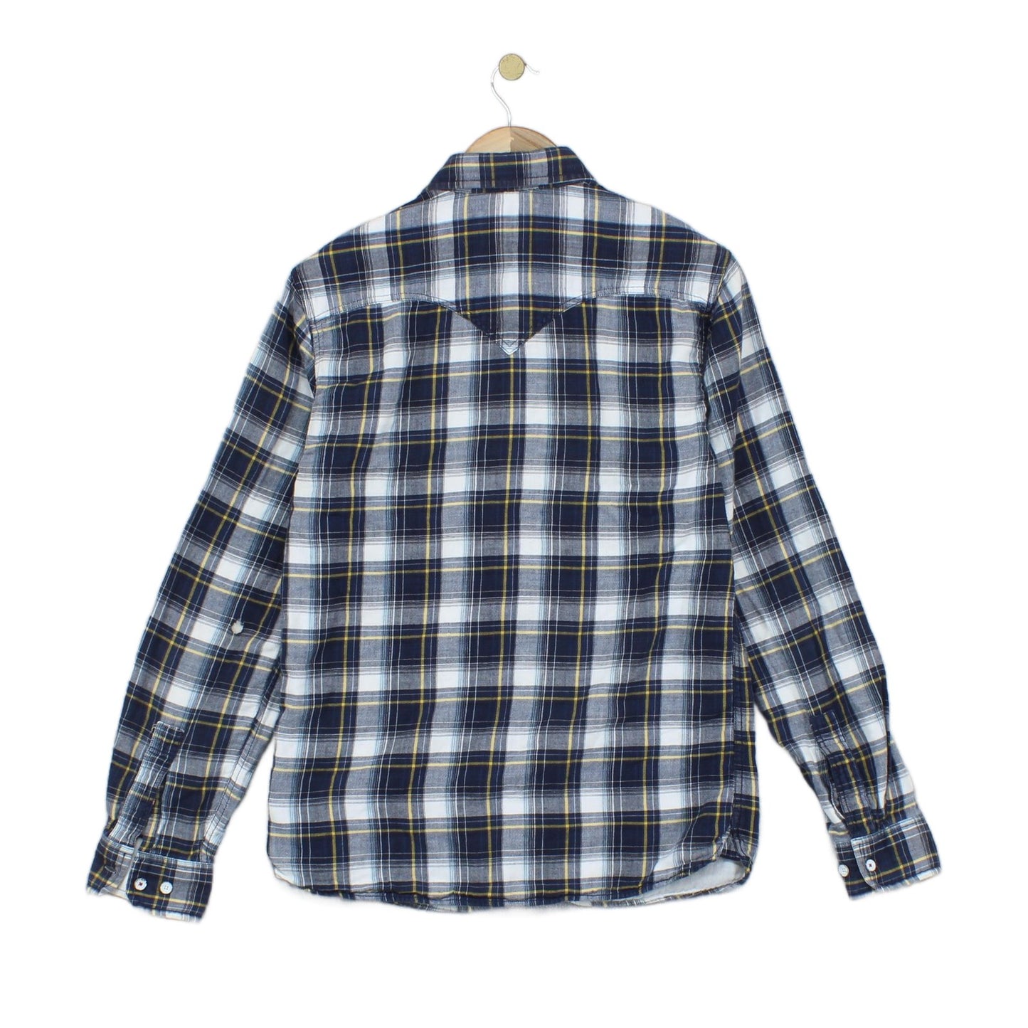 Mens Check Shirt Western Button Up