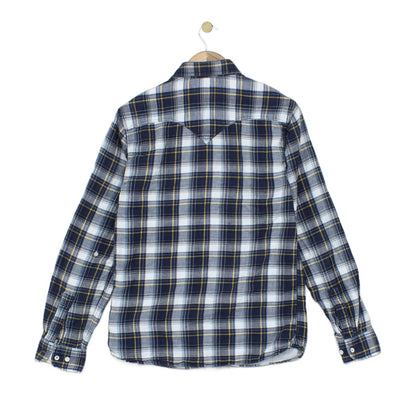 Mens Check Shirt Western Button Up