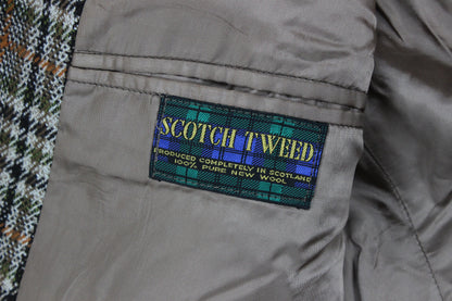 Mens Scotch Tweed Blazer Plaid Formal