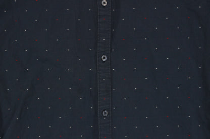 Mens Polka Dot Shirt Short Sleeve Slim Button Up