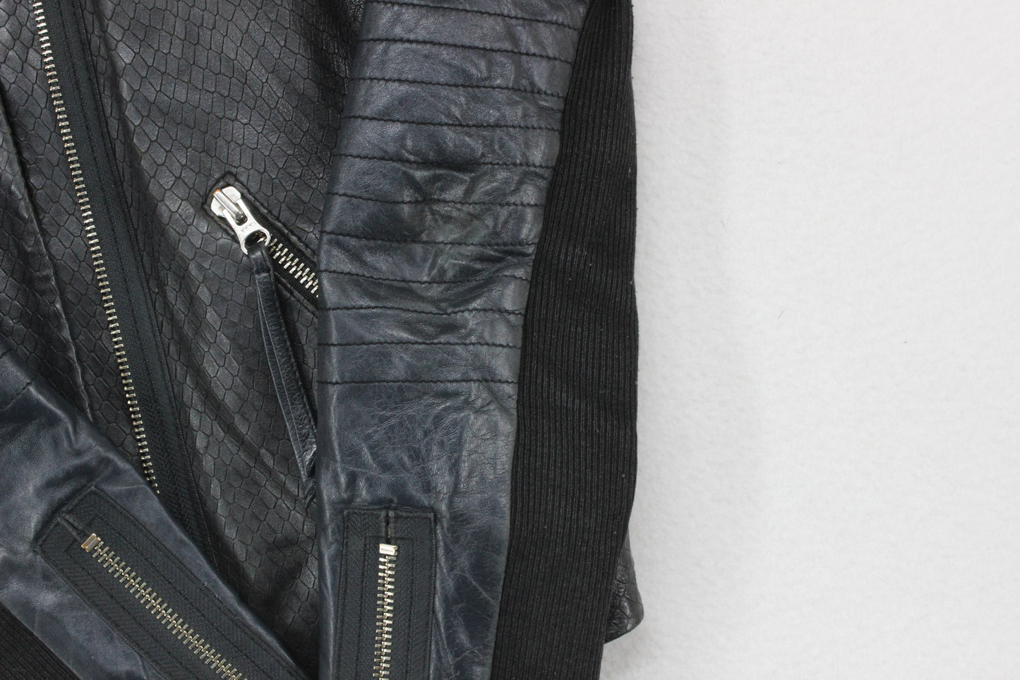 Womens Leather Jacket Biker Zip