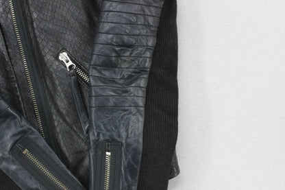 Womens Leather Jacket Biker Zip