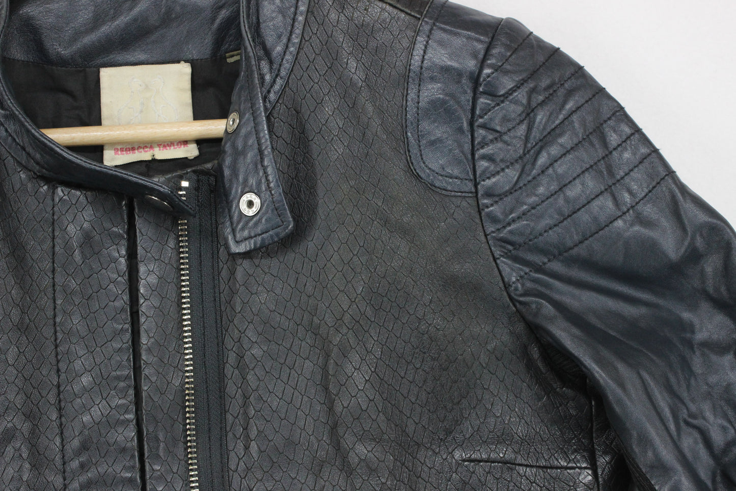 Womens Leather Jacket Biker Zip