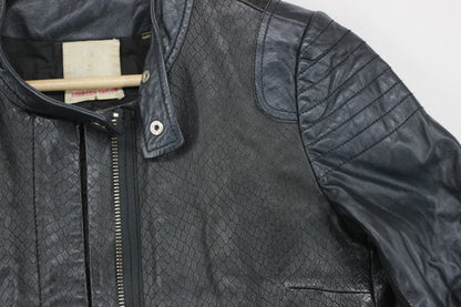 Womens Leather Jacket Biker Zip