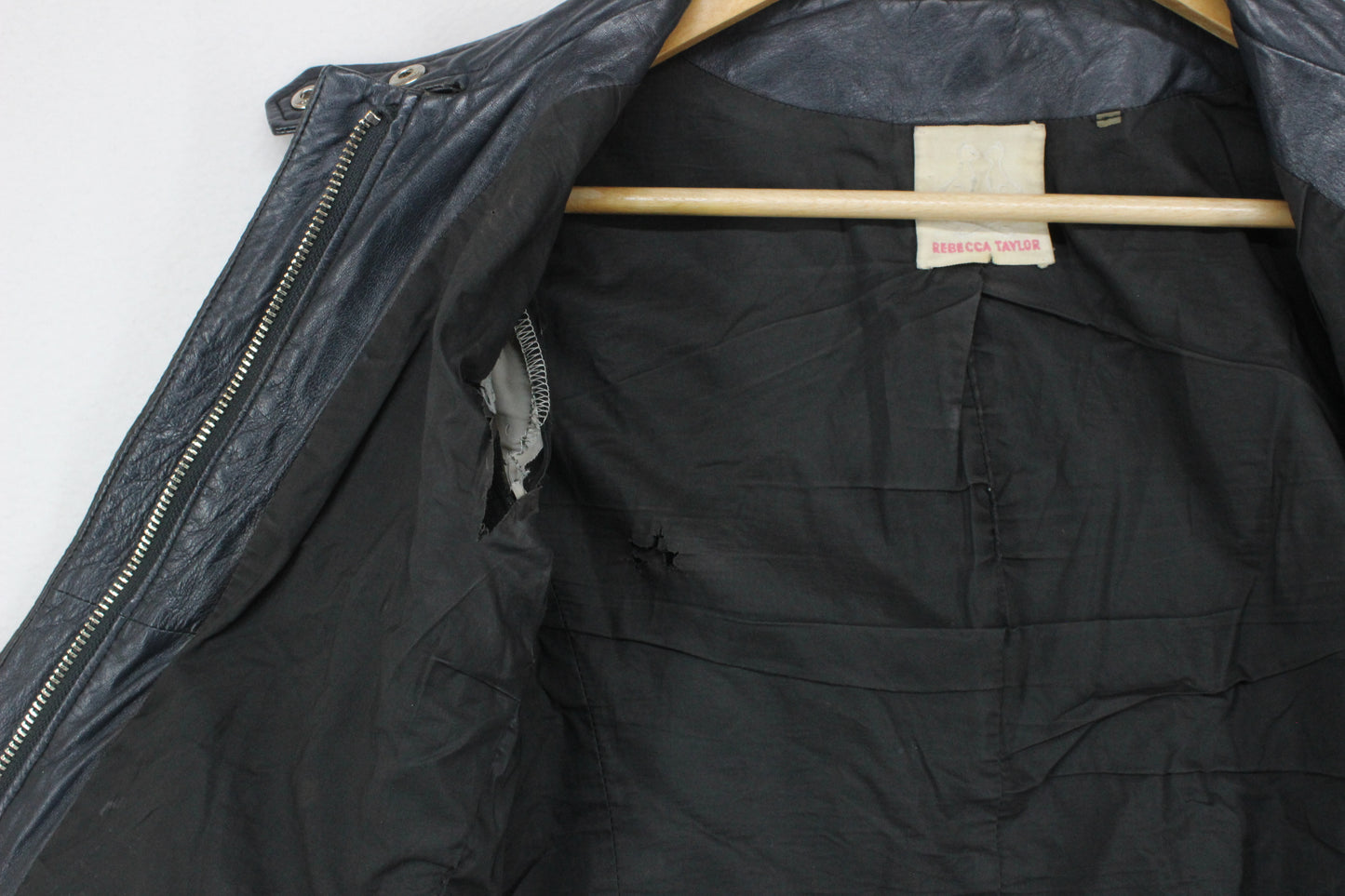 Womens Leather Jacket Biker Zip