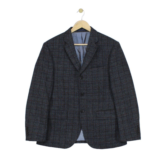 Mens Tweed Blazer Check Tailored Formal