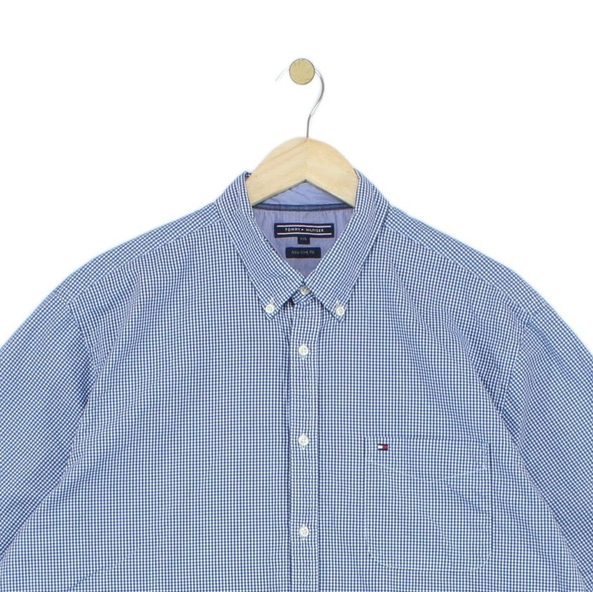 Mens Check Shirt Short Sleeve Button Down Gingham