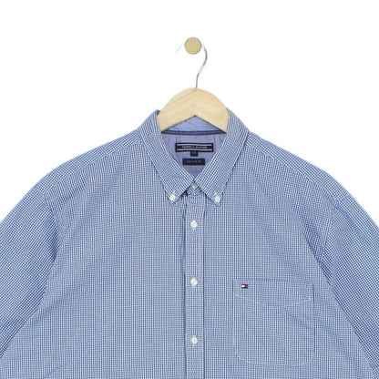 Mens Check Shirt Short Sleeve Button Down Gingham