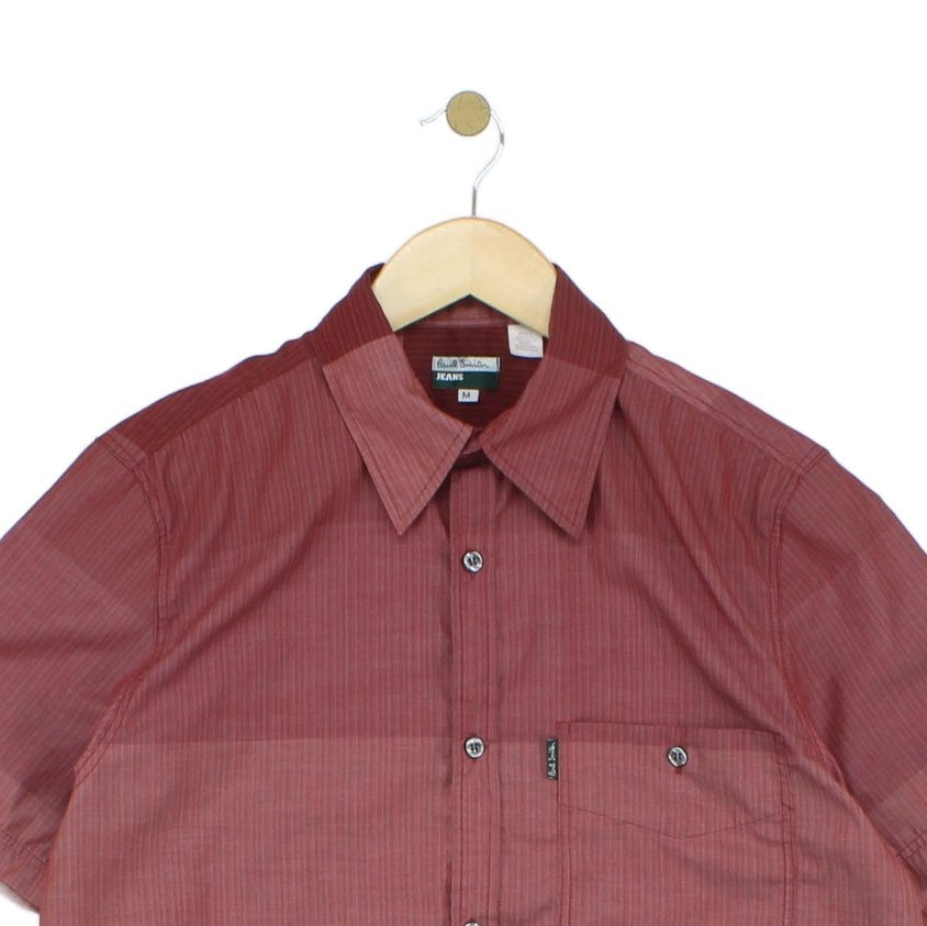Mens Striped Shirt Button Up Short Sleeve