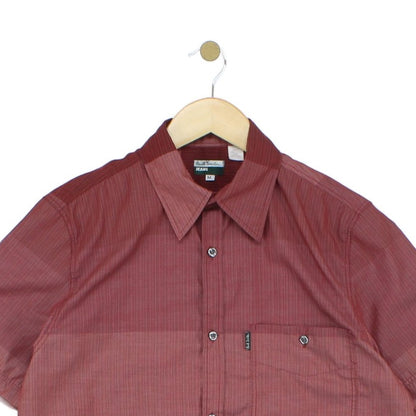 Mens Striped Shirt Button Up Short Sleeve