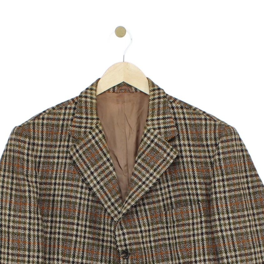 Mens Scotch Tweed Blazer Plaid Formal