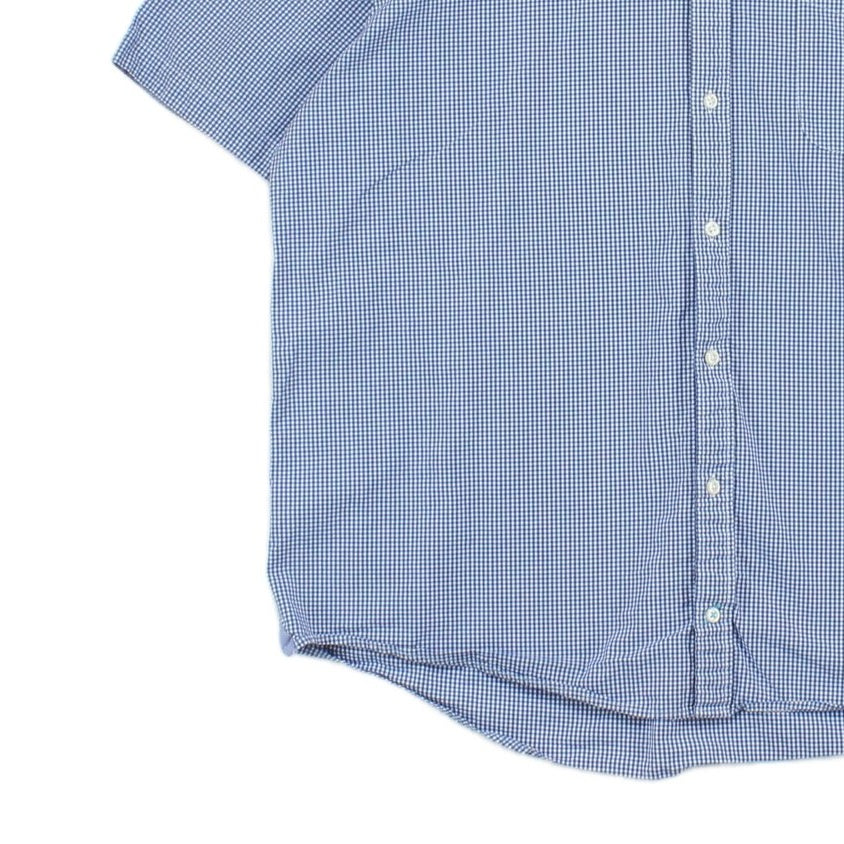 Mens Check Shirt Short Sleeve Button Down Gingham