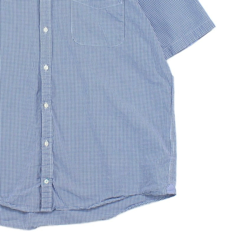 Mens Check Shirt Short Sleeve Button Down Gingham