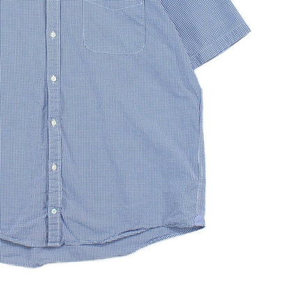 Mens Check Shirt Short Sleeve Button Down Gingham