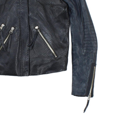 Womens Leather Jacket Biker Zip