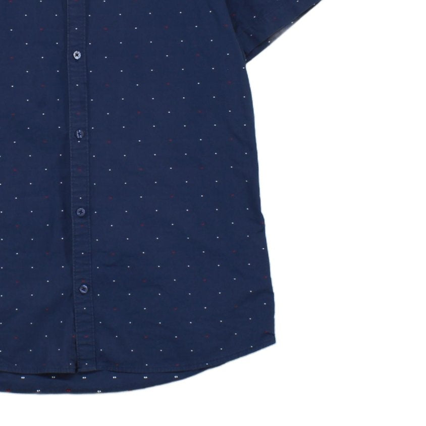 Mens Polka Dot Shirt Short Sleeve Slim Button Up