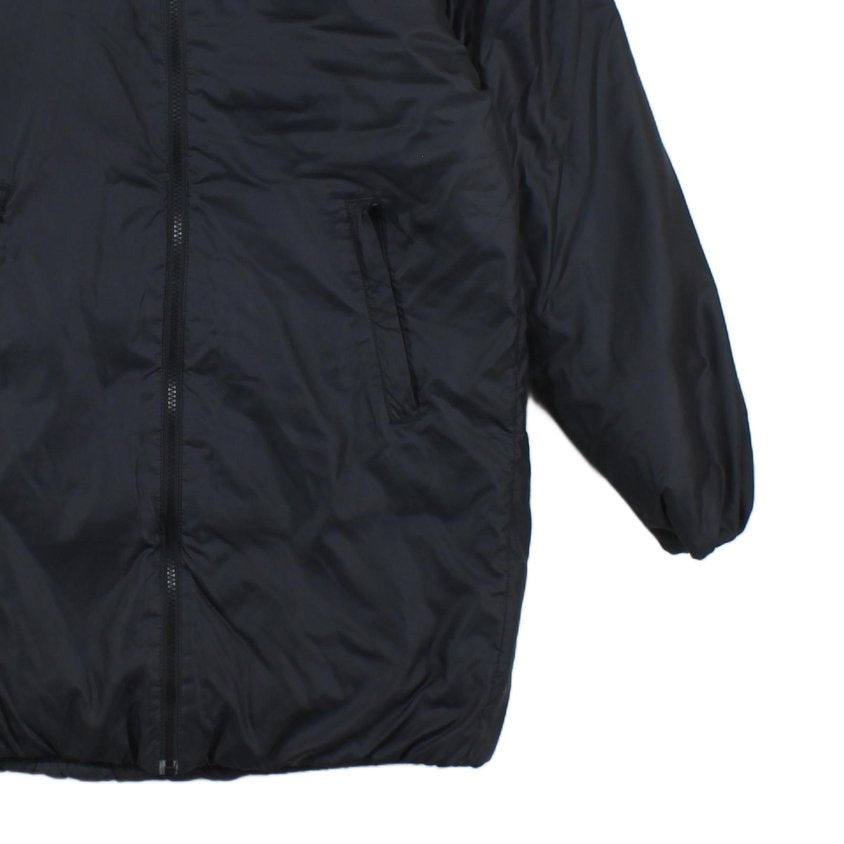 Womens Quilted Coat Hooded Full Zip Logo Winter