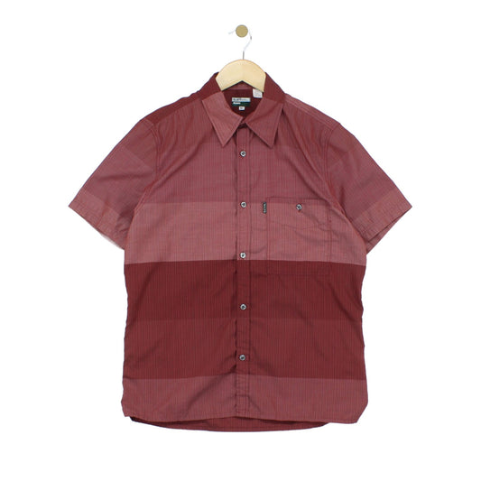 Mens Striped Shirt Button Up Short Sleeve