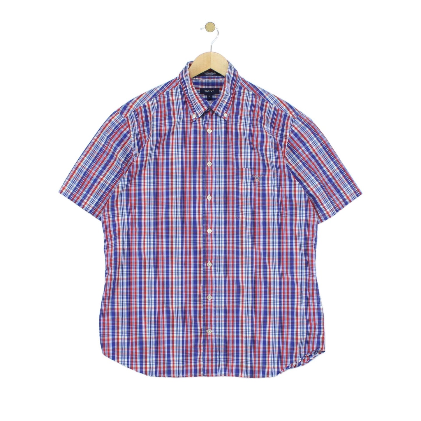 Mens Plaid Shirt Button Up Short Sleeve