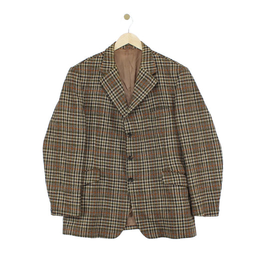 Mens Scotch Tweed Blazer Plaid Formal