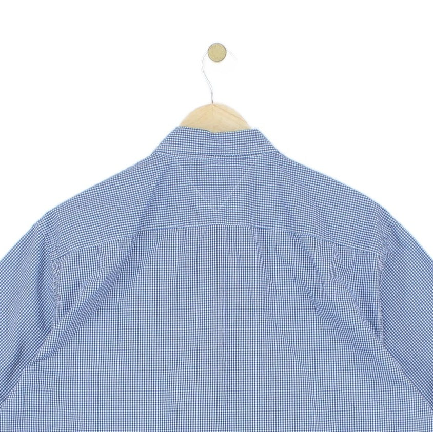 Mens Check Shirt Short Sleeve Button Down Gingham