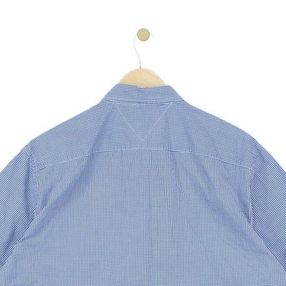 Mens Check Shirt Short Sleeve Button Down Gingham