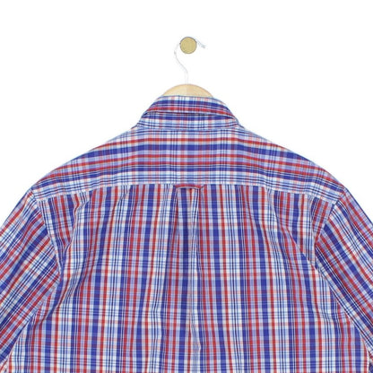 Mens Plaid Shirt Button Up Short Sleeve