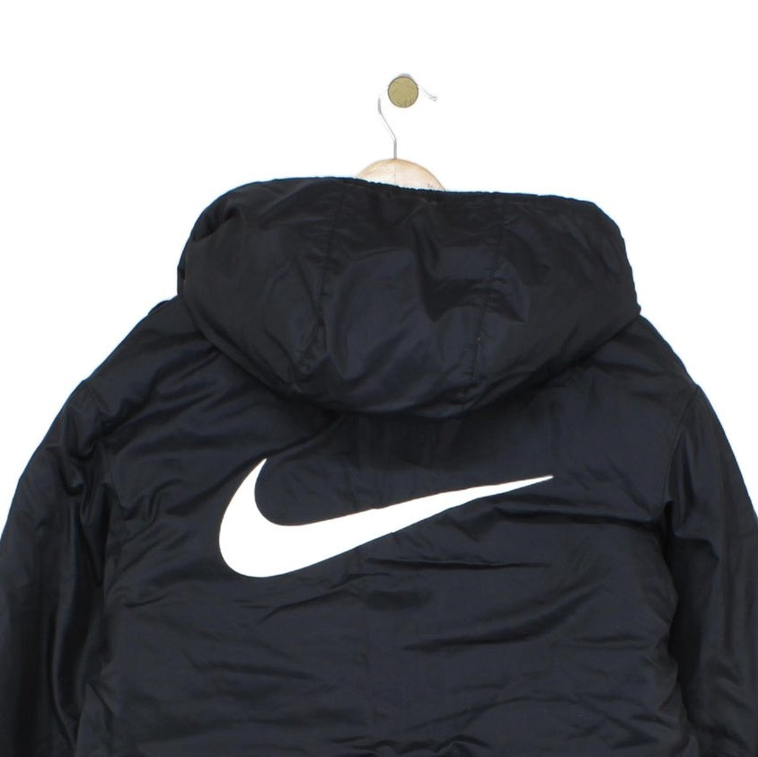 Womens Quilted Coat Hooded Full Zip Logo Winter