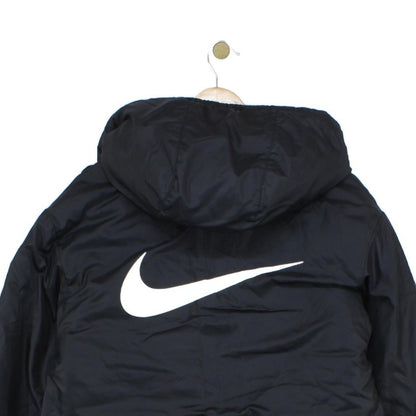 Womens Quilted Coat Hooded Full Zip Logo Winter