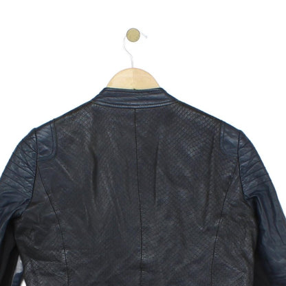 Womens Leather Jacket Biker Zip