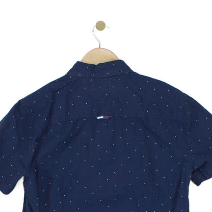 Mens Polka Dot Shirt Short Sleeve Slim Button Up
