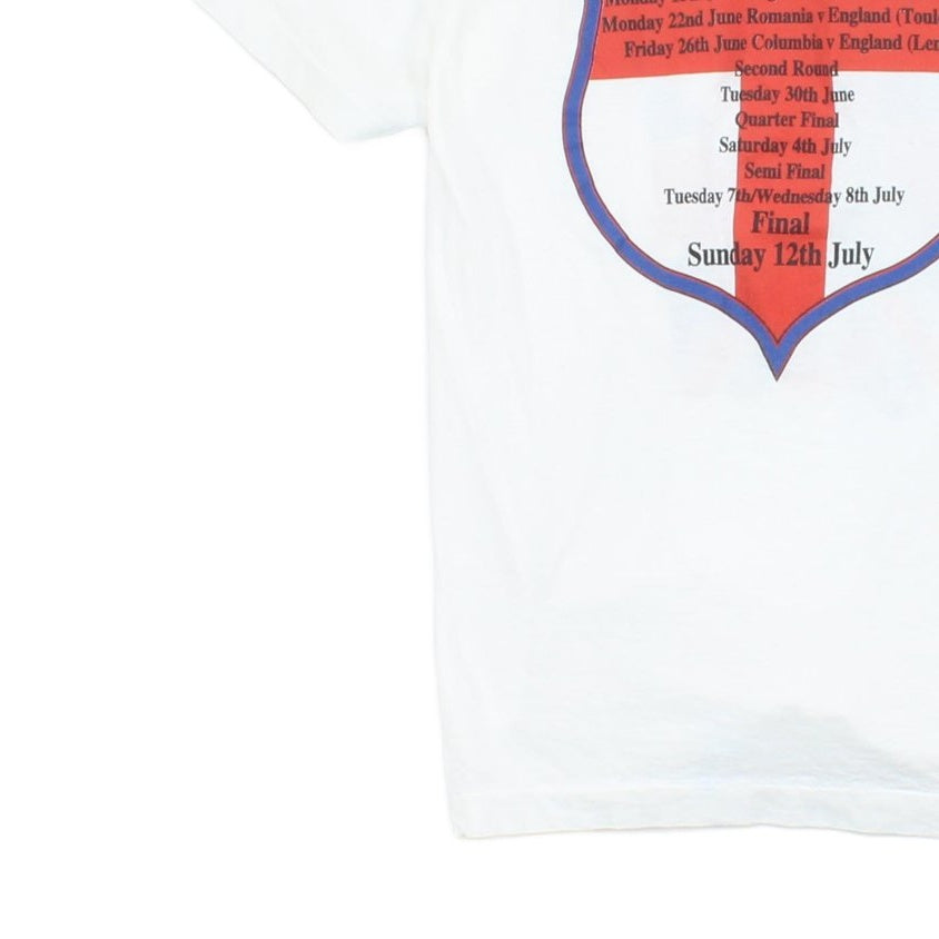 Mens England Football Shirt France 98 Single Stitch