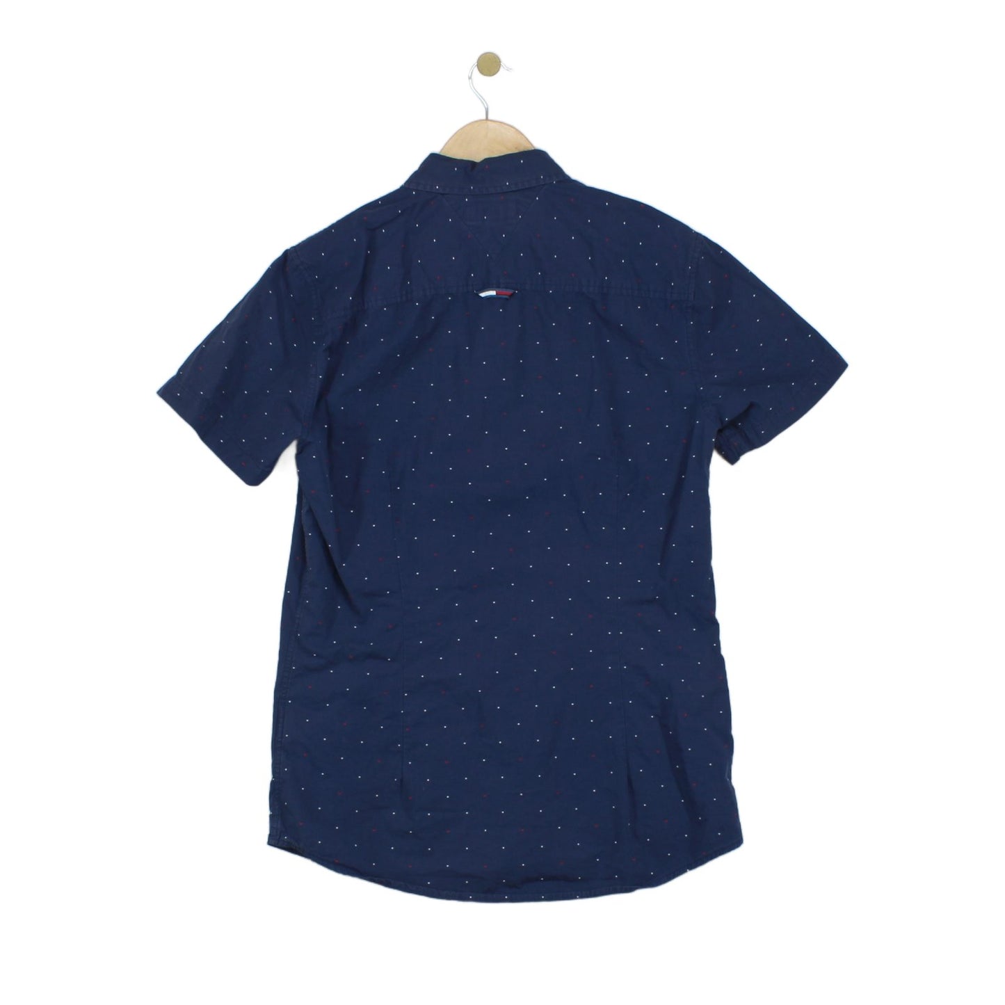 Mens Polka Dot Shirt Short Sleeve Slim Button Up