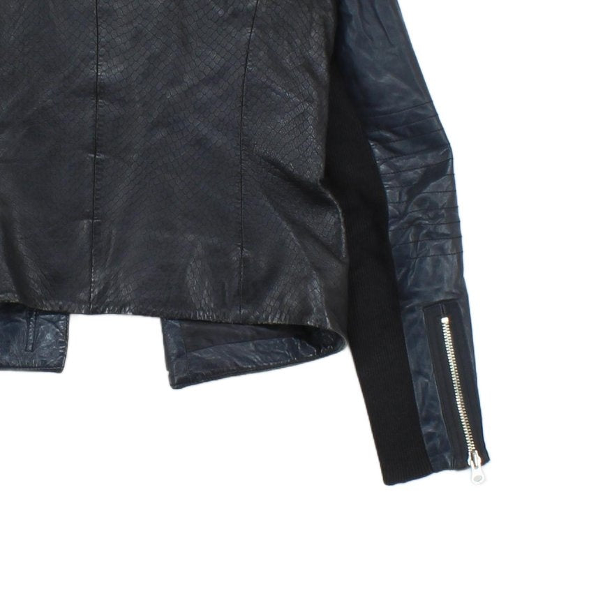Womens Leather Jacket Biker Zip