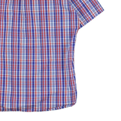Mens Plaid Shirt Button Up Short Sleeve