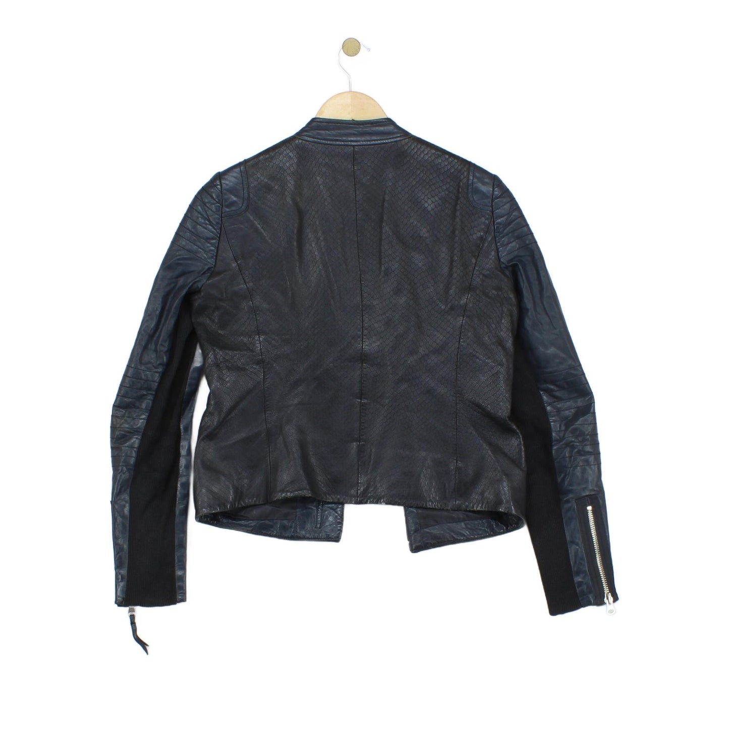 Womens Leather Jacket Biker Zip