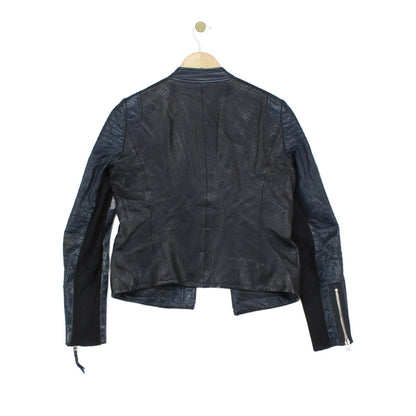 Womens Leather Jacket Biker Zip