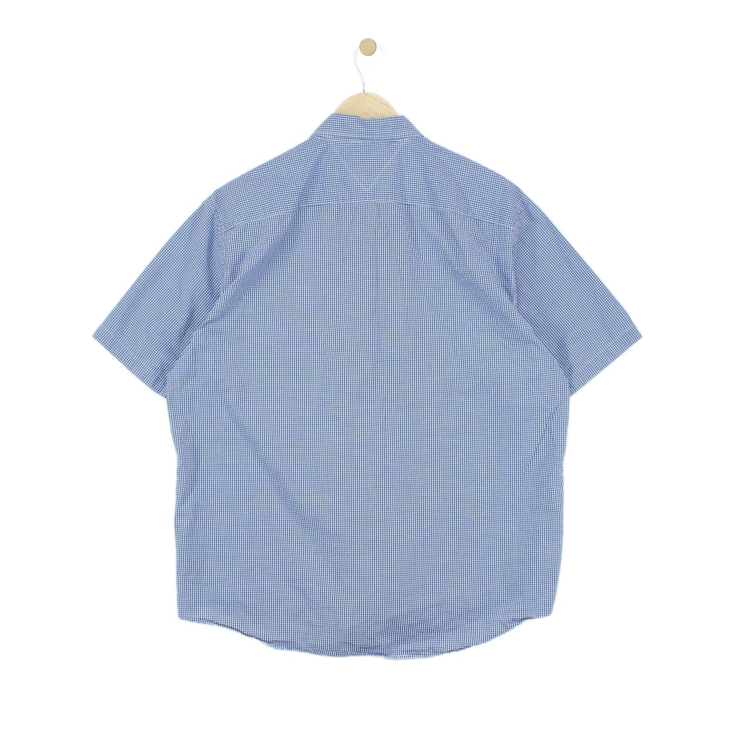 Mens Check Shirt Short Sleeve Button Down Gingham