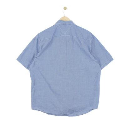 Mens Check Shirt Short Sleeve Button Down Gingham