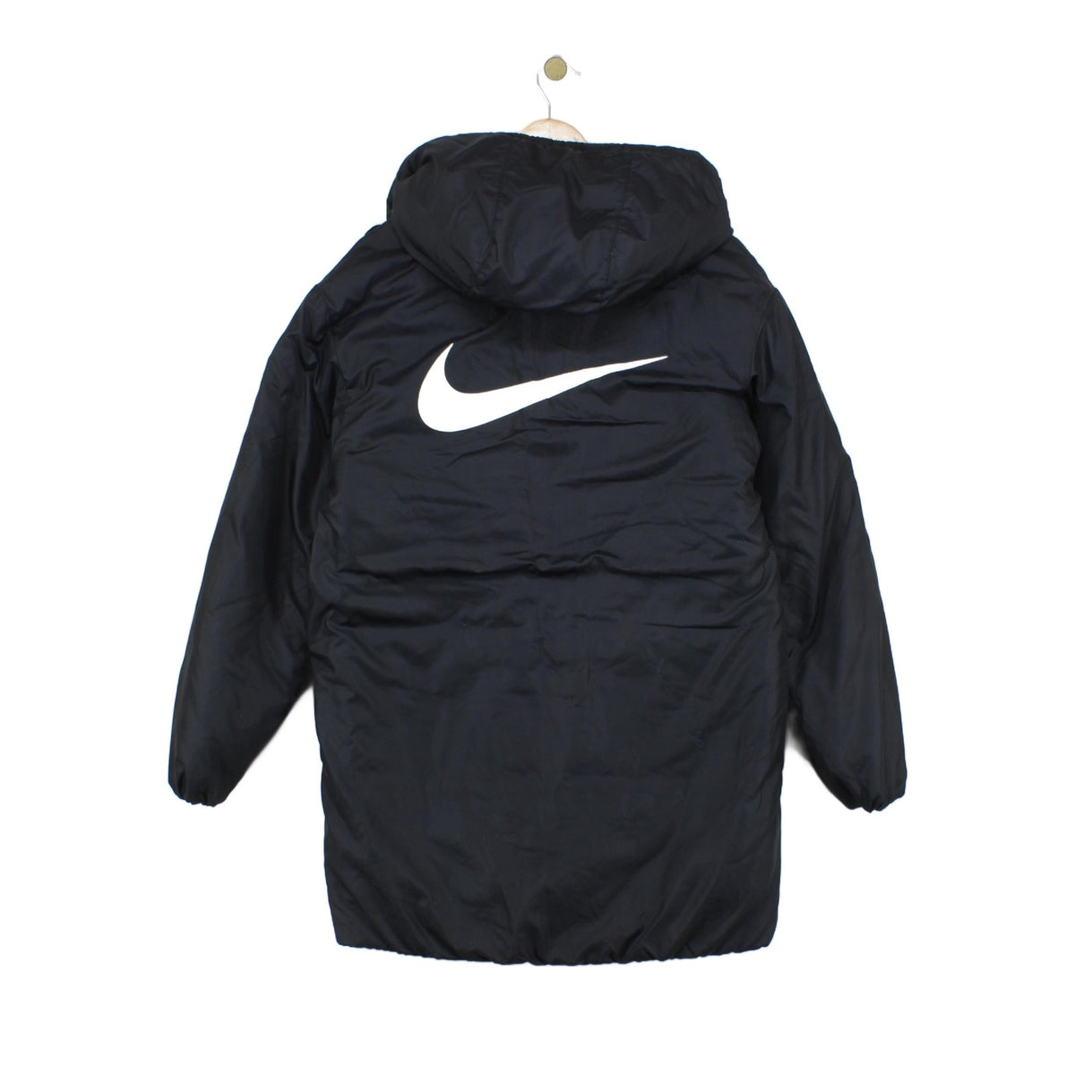 Womens Quilted Coat Hooded Full Zip Logo Winter