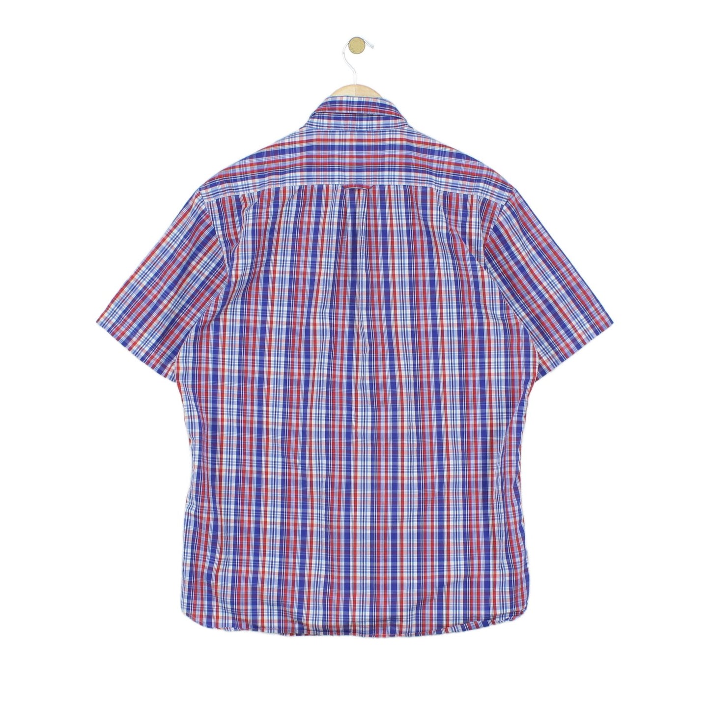 Mens Plaid Shirt Button Up Short Sleeve