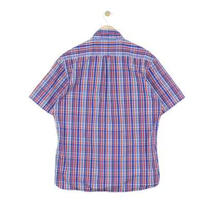 Mens Plaid Shirt Button Up Short Sleeve