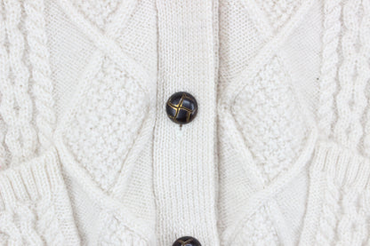 Womens Cardigan Cable Knit Button Wool