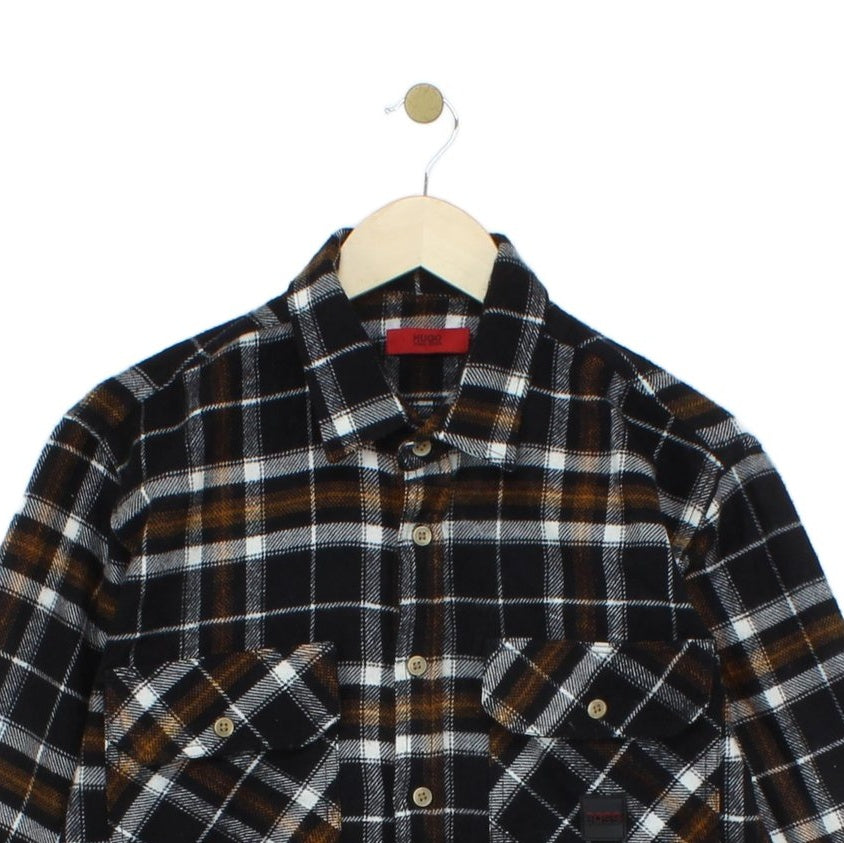 Mens Flannel Plaid Shirt Check Long Sleeve