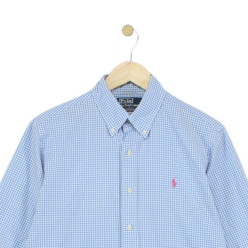 Mens Check Shirt Custom Fit Long Sleeve