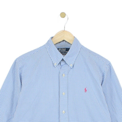 Mens Check Shirt Custom Fit Long Sleeve