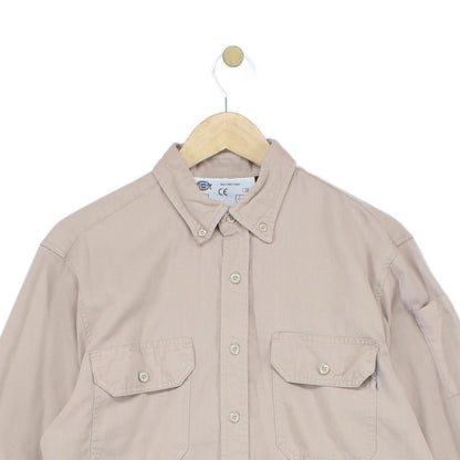 Mens Workwear Shirt Long Sleeve Button Up Safari